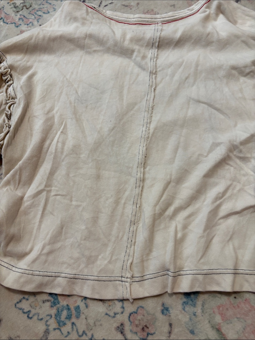 Pilcro Après Long-Sleeve Ruffled Cotton Tee . From anthropology. Size Med. - Picture 7 of 8
